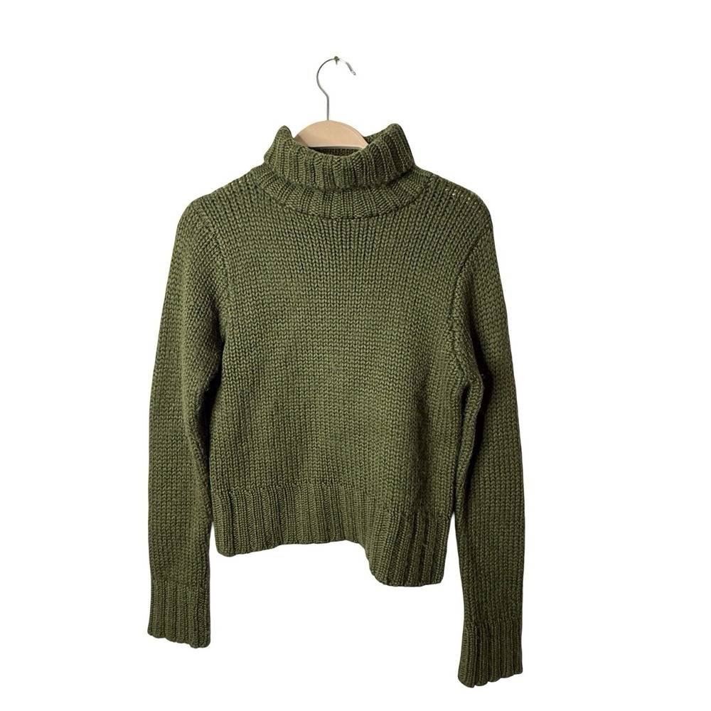 Paul Harris Design green ‎ 90% Wool PUllover Turtleneck Sz small vintage 90s